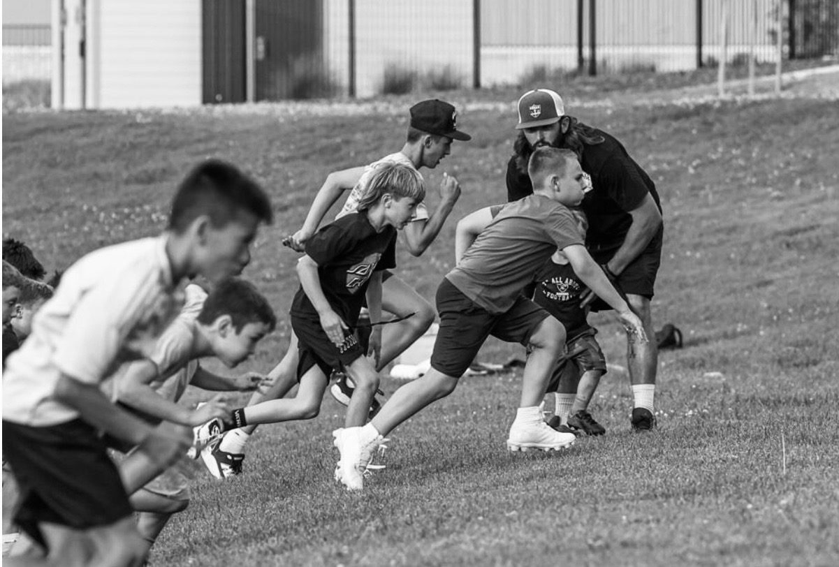 Athletes sprinting
