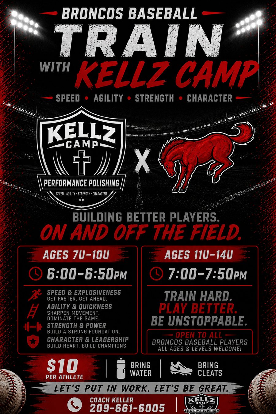 Broncos Baseball x Kellz Camp training