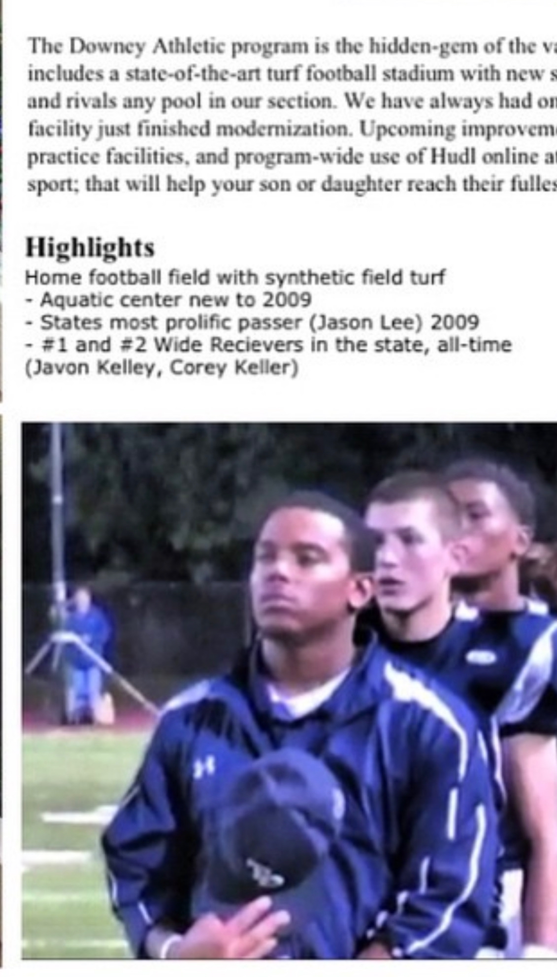 Downey High athletic program highlights naming Corey Keller a top-two all-time California wide receiver
